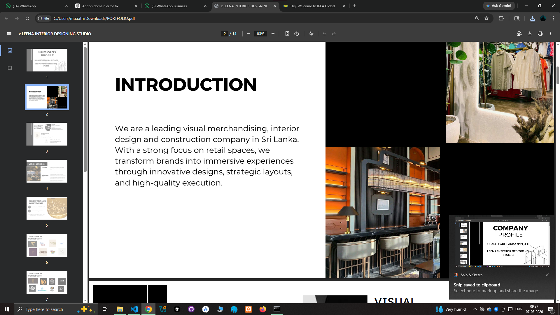 Interior presentation